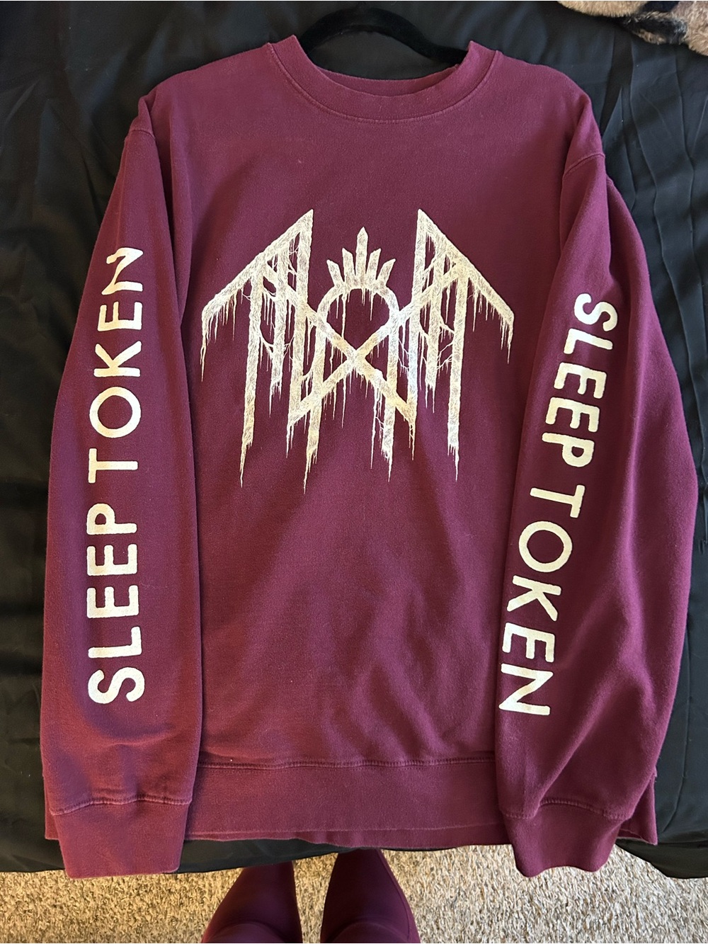 XL sleep token “pop up” sweater maroon